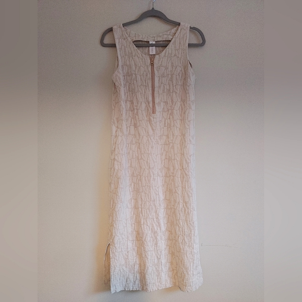 Smash & Tess Casual Cream Front Zip Maxi Dress
